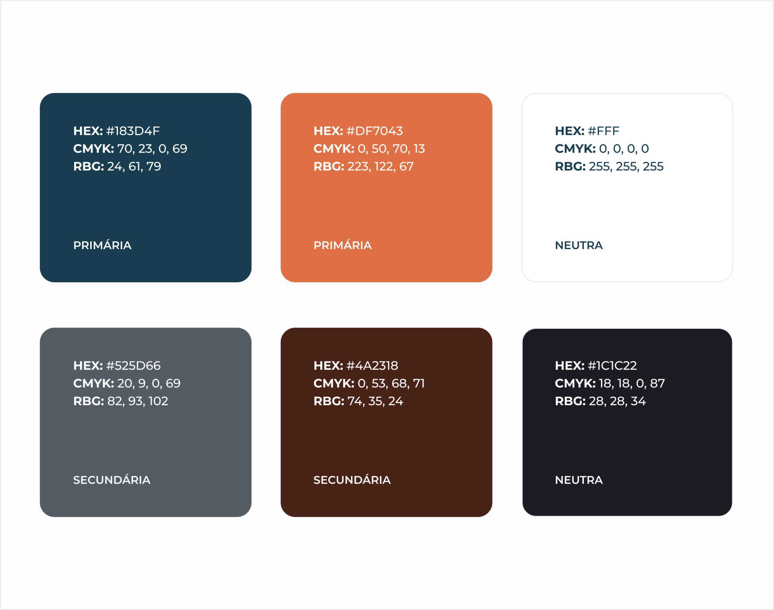 Paleta de cores do projeto