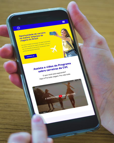 Navegação mobile do projeto CVC